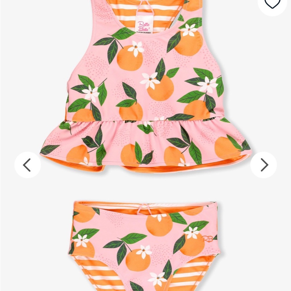 Ruffle Butts Pink and Orange Fruit Print Bikini